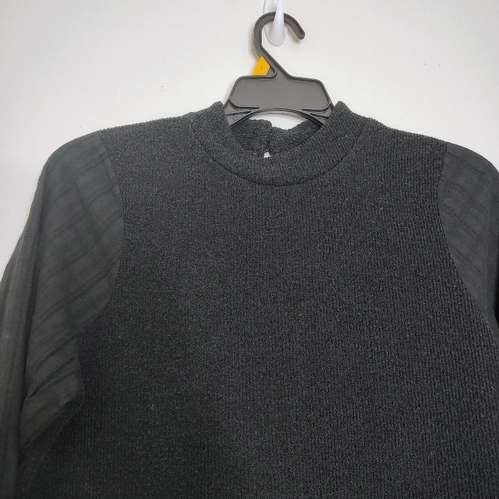 Madewell Women's Black Balloon Sleeves High Neck Sz L - Picture 2 of 15